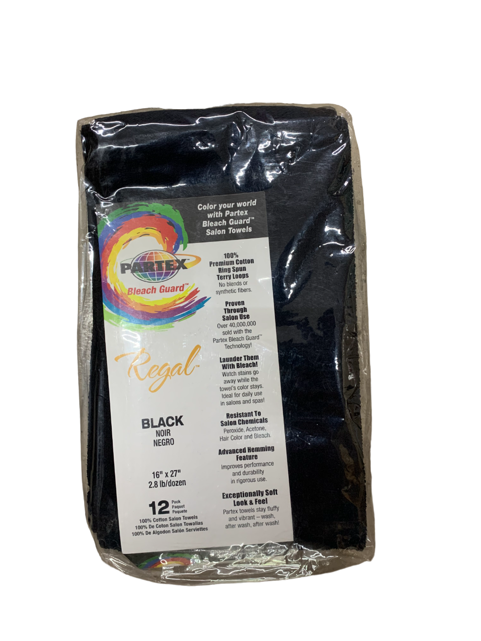 Partex Bleach Towel Black 1 Dozen